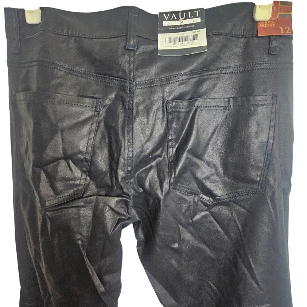 Liverpool Womens Abbys Faux Leather Skinny Jeans Sz 12 Moto Biker Classic Black - Picture 7 of 9